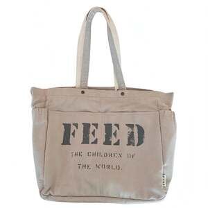 FEED The Children Of The World Tote Bag Beige Canvas 1+1 FEED Projects Shop For